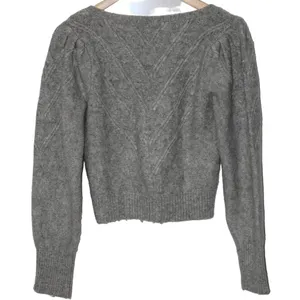 Womens Abercrombie & Fitch Gray Grey Long Sleeve Cardigan V-Neck Sweater Size S thumbnail 2