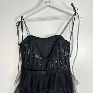 MAC DUGGAL Sequin Bustier Tier Tulle Gown in Black Size US 6 thumbnail 7