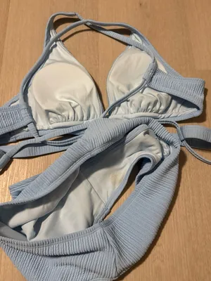 Textured Light Blue Women's Bikini Set - Stylish Two-Piece Swim thumbnail 4