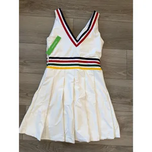 Aqua x Venus Williams Striped Pleated Active Tennis White Mini Dress XS NWT thumbnail 2