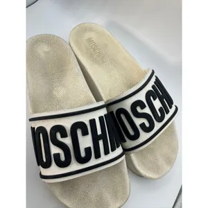 Moschino White Black Logo Platform Slide Sandals Made in Italy‎ Womens Size 39 thumbnail 2