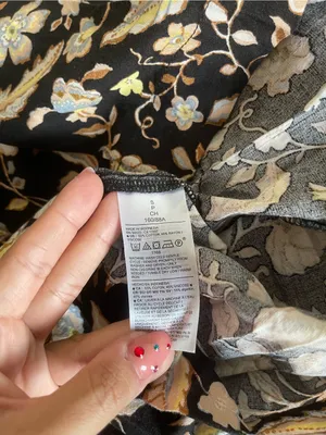 Old Navy Black Floral Mini Dress with Cream & Yellow Accents thumbnail 5