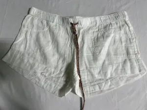 Roxy Womens White Cotton Gauze Shorts XL Elastic lllWaist Braided Drawstring thumbnail 1
