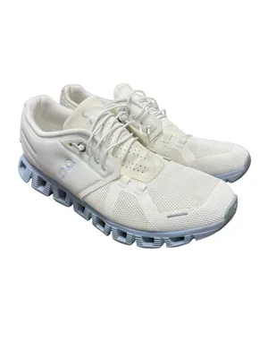 ON Running Womens Cloud 5 Gym Shoes Sneakers Trainers Chambray Blue White 10 thumbnail 3