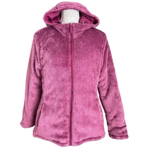 NWOT Free Country Women L Reversible Quilted Jacket Purple Minky Fleece Full Zip thumbnail 6