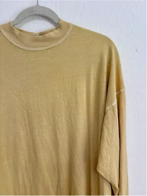 Women's We The Free Long Sleeve Tee, Size M, Yellow Cotton thumbnail 8