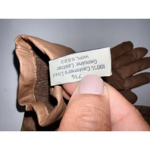 Lord & Taylor Cashmere Lined Dark‎ Brown Leather Gloves Size 7 1/2 Driving 1 thumbnail 5