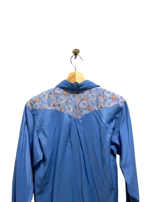 Vintage Desert West Button Down Western Shirt Blue Size XS Rodeo Country Spring thumbnail 10
