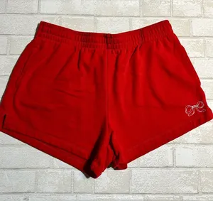 State of Mind Red Athletic Shorts with Bow Accent thumbnail 1