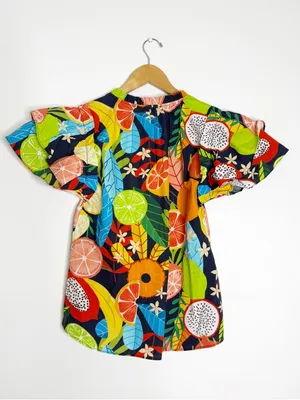 Maude Vivante Wren Fruit Forest Blouse Medium NWT Tropical Top thumbnail 2