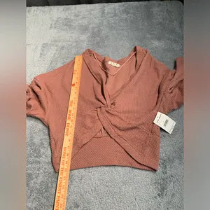 NWT free people we the free Wrap Top twist front cactus tint large MSRP$78 thumbnail 7