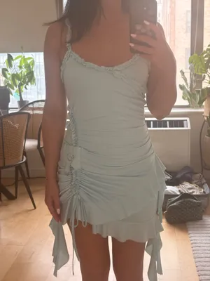 I.AM.GIA Pastel Blue Ruched Mini Slip Dress thumbnail 4