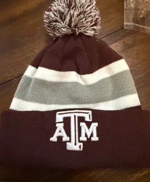 47 Brand Adult TEXAS A&M University BEANIE CAP Maroon Gray White - OSFM thumbnail 1