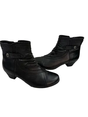 *Rockport by Cobb Hill Abbott Panel Ankle Boots Size 7.5 Black Leather Comfort thumbnail 2