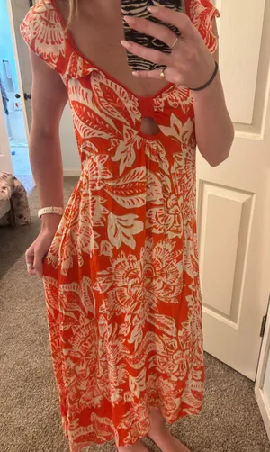 Lightweight midi dress Orange thumbnail 1