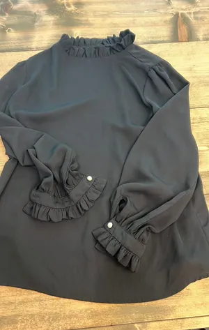 Jet black dress shirt thumbnail 1