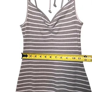 Abercrombie & Fitch Dress Womens XS Gray Striped Ribbed Knit Swing Sundress thumbnail 6