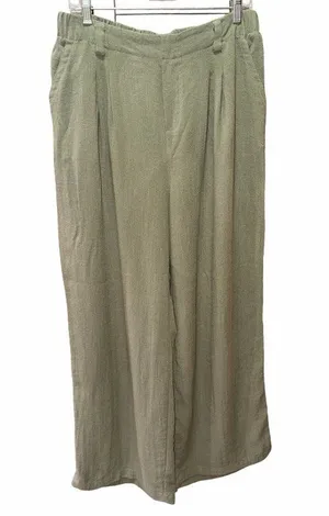 Halara Women's Green Wide Leg Pull-On Pants Tall Large Career Office Comfort thumbnail 1