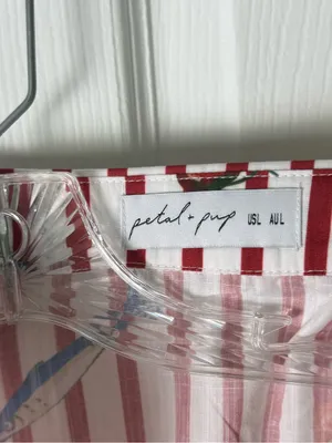 Petal & Pup Peachy Mini Dress in Red Picnic Stripe L thumbnail 7