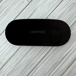 Tom Ford chocolate brown velvet sunglass eyeglass clamshell hard case thumbnail 3