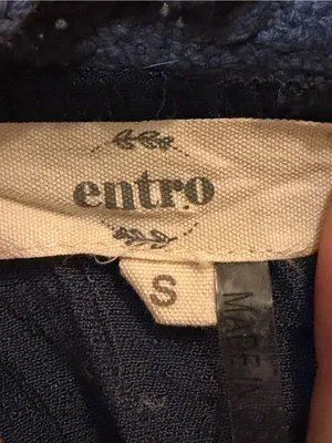 Entro Small Navy Embroidered Boho Peasant Blouse Balloon Sleeve Top Folk thumbnail 6