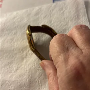 Michael Kors Gold-Tone Watch with Brown Strap As Is thumbnail 2