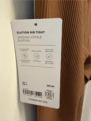 ATHLETA Elation Ultra High Rise Rib Tight Legging Walnut Brown Size Medium thumbnail 8