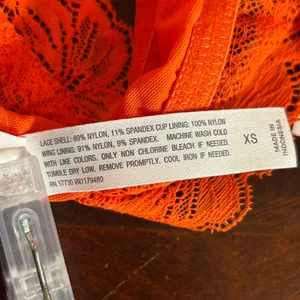 Auden Bralette Womens XS‎ Orange High Apex Adjustable Unlined Lace Racerback NEW thumbnail 7