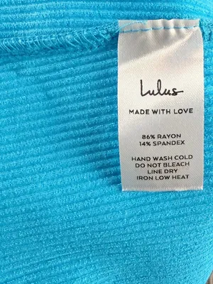 NWT‎ Lulu's Phenomenal Style Ribbed One Shoulder Two Piece Midi Dress in Blue XL thumbnail 8