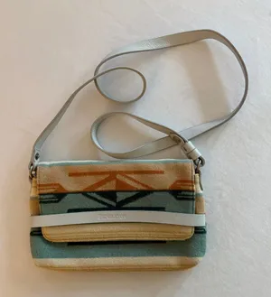 Pendleton Teal, Tan & Cream Southwestern Crossbody Bag thumbnail 1