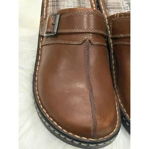 Eastland Mae 10M Brown Leather Clogs Mule Chunky Buckle Cottagecore Comfort Shoe thumbnail 4