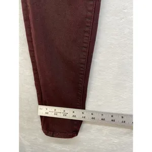 7 For All Mankind High-Waist Ankle Skinny Coated‎ in Merlot Women's Jeans sz 28 thumbnail 6