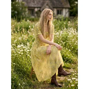 Free People Damson Madder Dainty Ethereal Cottage Raphaela Ruffle Midi Dress 12 thumbnail 6