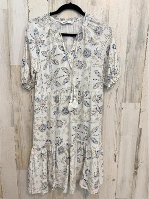 Sonoma Goods For Life Floral Cotton Blend Tiered Tassel Mini Dress M NWT thumbnail 2
