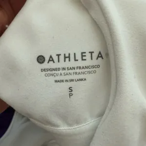 Athleta Conscious Cut Out Crop Top Crossover Sports Bra D-DD Cups in White thumbnail 5