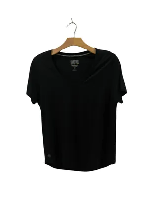 Smartwool Active Ultralight Black V-Neck Short Sleeve Tee Top Women’s Large thumbnail 6