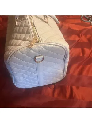 Elegant Quilted vegan leather dust pink weekender thumbnail 8