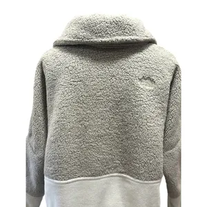 The North Face Women's Gray Cream Colorblock Sherpa Fleece Pullover Jacket S thumbnail 7
