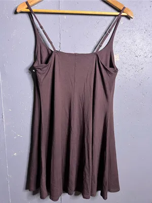 SKIMS Smooth Lounge Strap Mini Dress in chocolate Brown. Size XL thumbnail 4