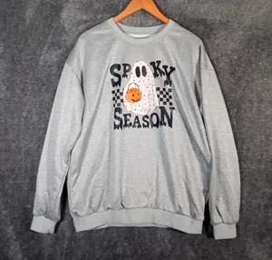 Halloween homemade sweatshirt spooky season long sleeve women's size extra large thumbnail 2