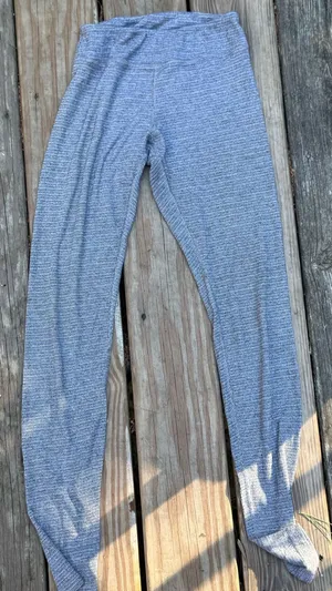 Brandy Melville Blue Grey Waffle Knit Thermal Leggings thumbnail 1