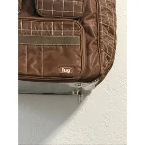 Large Lug Puddle Jumper Brown Quilted Tote Travel Overnight Carryon Bag Pockets thumbnail 2