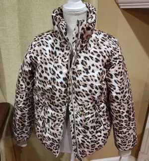 GB women's puffer jacket leopard print size M New thumbnail 1