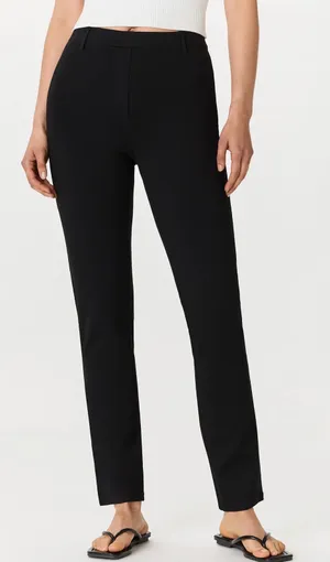 QUINCE Ultra-Stretch Ponte Straight Leg Pants Women Size Large Petite Black NWT thumbnail 1