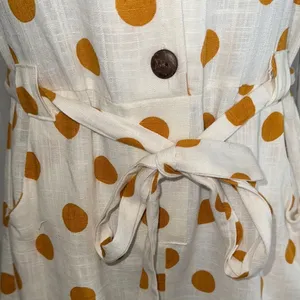 Monteau White and Yellow/ Orange Polka Dot Romper perfect for any summer day thumbnail 9