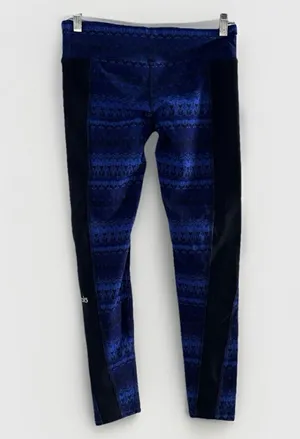 ALO Yoga Illusion 3 Tribal print leggings Arctic Royalty‎ Blue Black Pant size M thumbnail 8