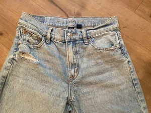 American Eagle Strigid Ripped Jeans High-Waisted Baggy Straight thumbnail 4