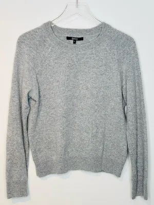 Quince Women's Gray Cashmere Crewneck Sweater Top thumbnail 1