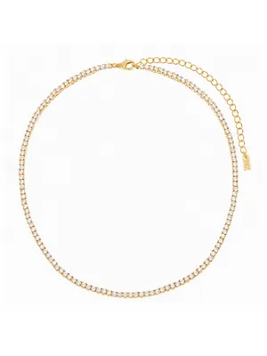Revolve x Adina Eden Thin Tennis Choker in Gold thumbnail 9