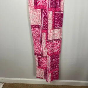 Zara Patchwork Paisley Cotton Maxi Dress Cutout Side M Pink NWT Blogger Favorite thumbnail 10
